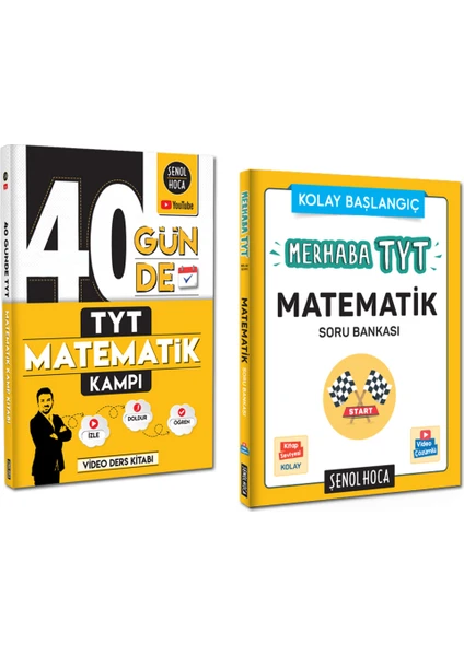 Şenol Hoca Yayınları 40 Günde TYT Matematik Kampı Merhaba TYT Matematik Soru Bankası Set 2 Kitap