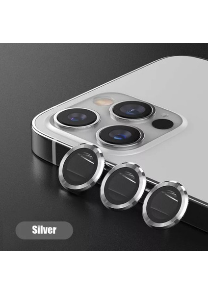 iPhone 13 Pro / 13 Pro Max Uyumlu Halka Set Metal Lens Koruyucu Cam