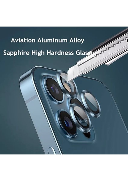 iPhone 13 Pro / 13 Pro Max Uyumlu Halka Set Metal Lens Koruyucu Cam