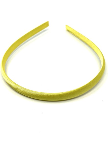 Kadın Saten Işlemeli Plastik Taç Neon Sarı Renk 1 cm Genişliğinde1 Adet
