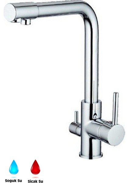 Su Armatürleri Su Arıtma Cihazı Için Lüx 3 Yollu Pirinç Krom Arıtmalı Musluk Bataryası 5 Yıl Garantili fiyatları
