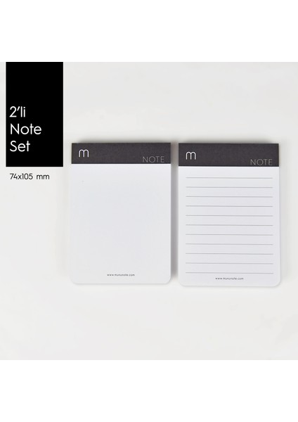 Munuplanner - Black & White 2'li Note Set