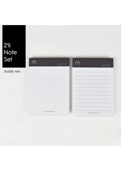 Munu Note Munuplanner -  Black & White 2'li Note Set