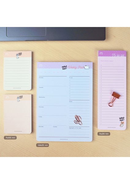 Munuplanner - 4'lü Planlayıcı Set - Wanna Hug (Weekly Plan - To Do List - Note)