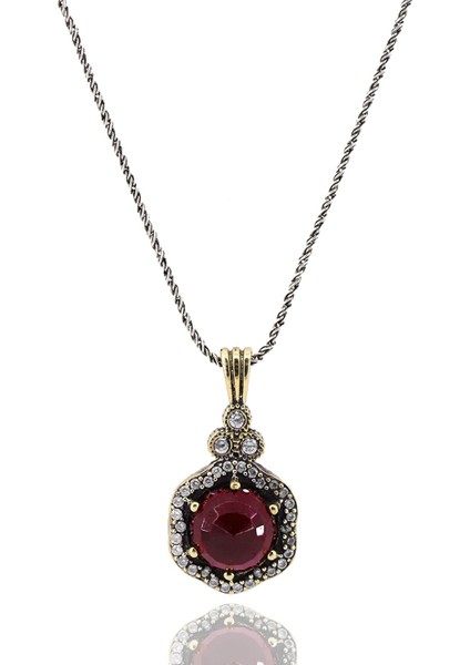 Doğan Silveryakut Taşlı Çiçek Modeli Otantik Gümüş Bayan Kolye DGN21092