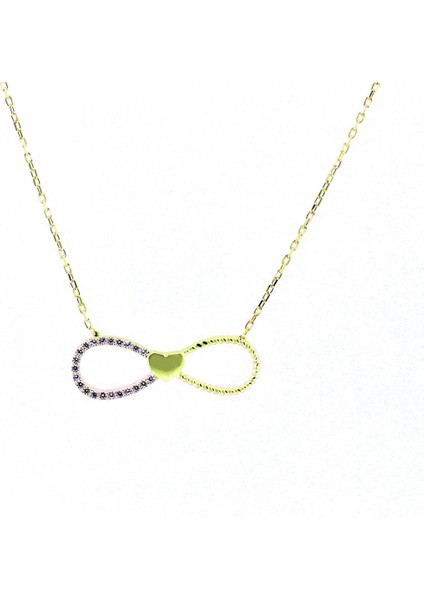 Doğan Silverkadın Gümüş Sonsuzluk Kalpli Altın Yaldızlı Kolye DGN20535