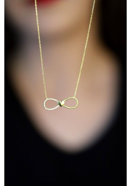 Doğan Silverkadın Gümüş Sonsuzluk Kalpli Altın Yaldızlı Kolye DGN20535 modelleri