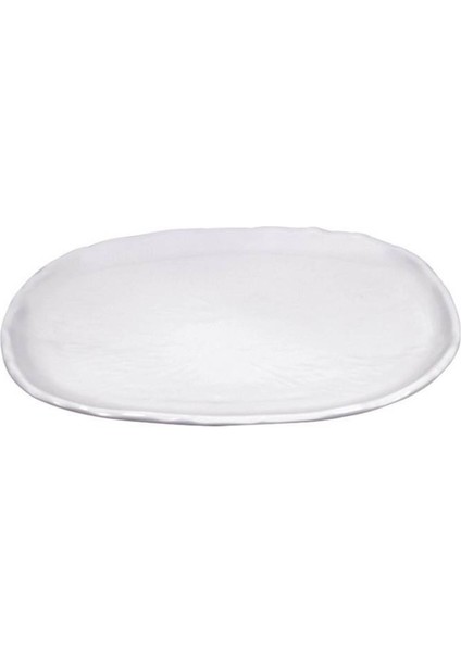 Açık Büfe Melamin Oval Tabak Beyaz 42X30 cm