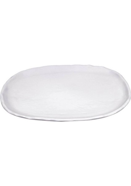 Açık Büfe Melamin Oval Tabak Beyaz 50,5X38,5 cm