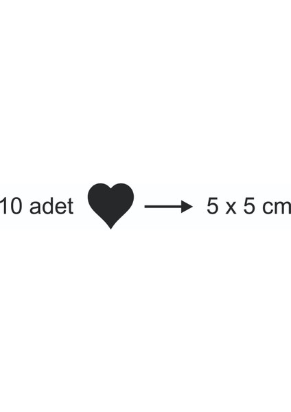 5 cm 10 Adet Siyah Ahşap Kalp Duvar Dekoru Zenginleştirici