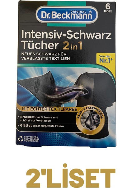 Dr.Beckmann Koyu-Siyah Çamaşırlar İçin Yenileyici ve Renk Koruyucu Mendil 2 x 6'lı