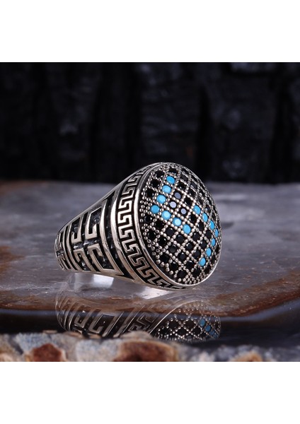 Tespih Sepetim 925 Ayar Gümüş Mikro Taşı Erkek Yüzük fırsatları