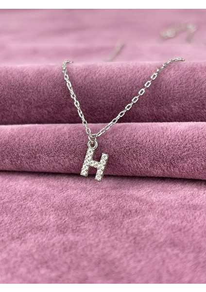 925 Ayar Gümüş H Harfi Kolye