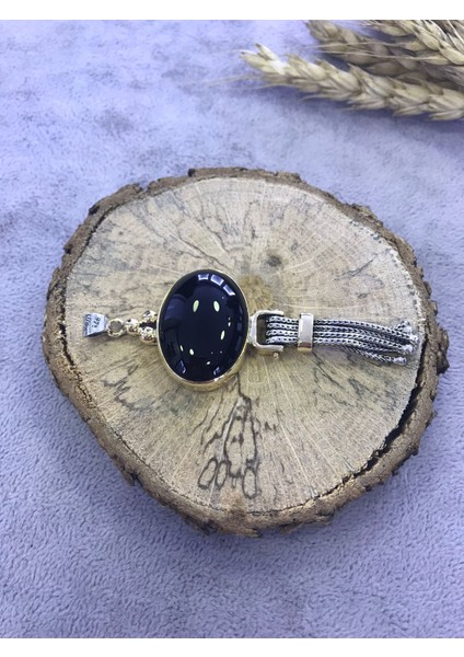 Nsa Gümüş Siyah Oniks Taşlı Gümüş Kolye 925 Ayar fiyatları