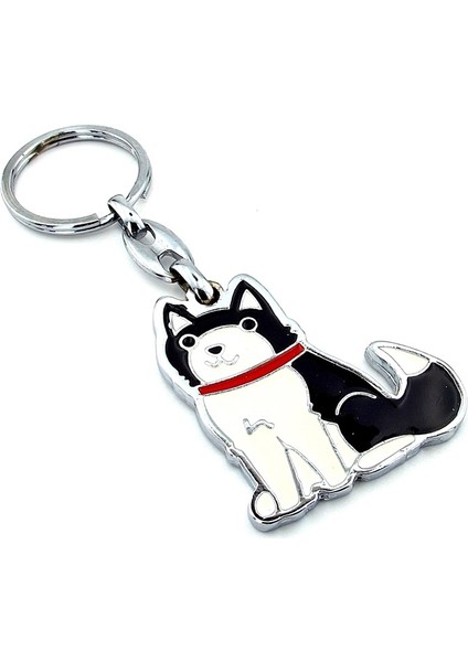 Husky Köpek Kırmızı Tasma Metal Anahtarlık KC982