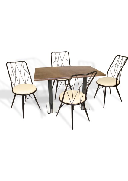 Karanfil Werzalit - Royal Mutfak Masa Takımı 70 x 120 cm - Antik Dark Krem