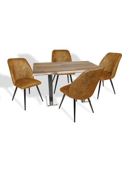 Karanfil Werzalit - Nilüfer Mutfak Masa Takımı (80X120) - Picadelly Kahve