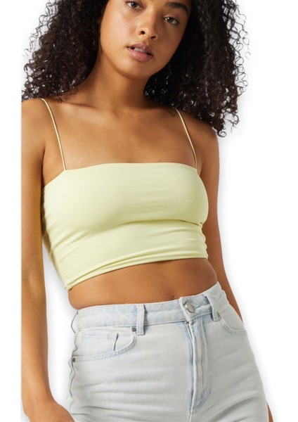 Pikka Online Kadın Askılı Şık Croptop Bluz