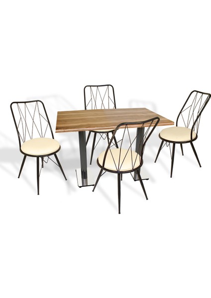 Karanfil Werzalit - Royal Mutfak Masa Takımı 70 x 120 cm - Indiana Wood Krem