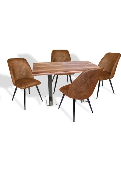 Karanfil Werzalit - Nilüfer Mutfak Masa Takımı 80 x 120 cm - Indiana Wood Koyu Kahve