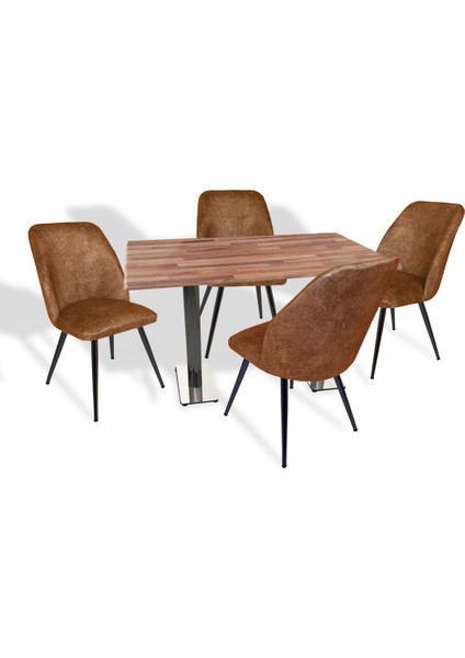 Karanfil Werzalit - Nilüfer Mutfak Masa Takımı (70X120) - Pony Koyu Kahve