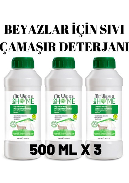 Mr. Wipes Beyazlar İçin Sıvı Çamaşır Deterjanı 500 ml
