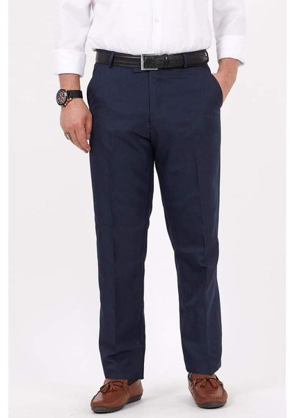 Erkek Büyük Beden Klasik Lacivert Kumaş Pantolon