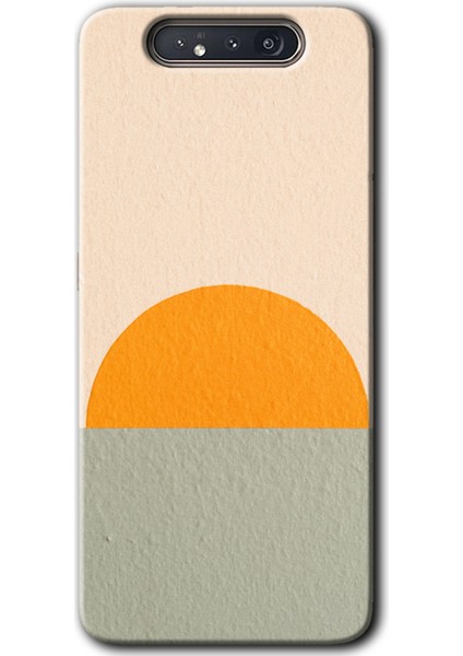Samsung Galaxy A80 Kılıf Hd Desen Baskılı Arka Kapak + Temperli Cam - Color Wall