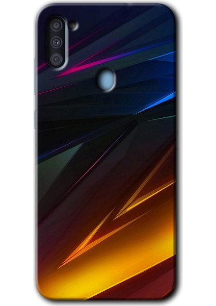 Samsung Galaxy A11 Kılıf Hd Desen Baskılı Arka Kapak + Temperli Cam - Stranger Lines