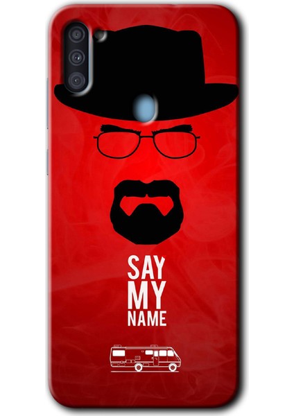 Samsung Galaxy A11 Kılıf Hd Desen Baskılı Arka Kapak + Temperli Cam - Say My Name