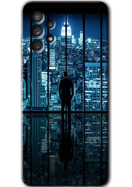 Samsung Galaxy A53 Kılıf Hd Desen Baskılı Arka Kapak + Temperli Cam - Şehir Manzarası