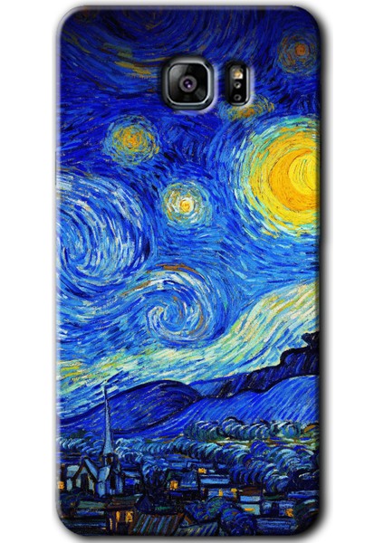 Samsung Galaxy M12 Kılıf Hd Desen Baskılı Arka Kapak + Temperli Cam - Starry Night