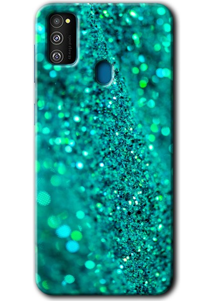 Samsung Galaxy M30S Kılıf Hd Desen Baskılı Arka Kapak + Temperli Cam - Diamonds