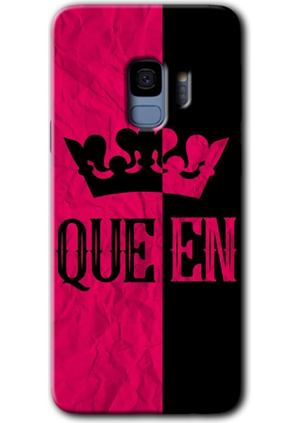 Samsung Galaxy S9 Kılıf Hd Desen Baskılı Arka Kapak + Temperli Cam - Queen