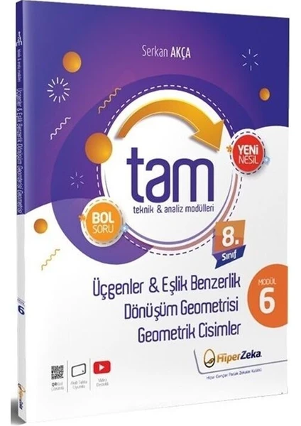 Hiper Zeka Yayınları 8. Sınıf Matematik Tam Teknik Analiz Modülleri-6 Üçgenler Eşlik Benzerlik Dönüşüm Geometrisi Geometrik Cisimler