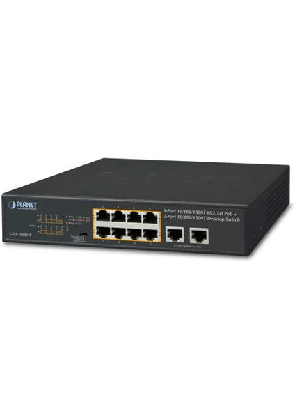 PL-GSD-1008HP 8 Port 1000T Poe+ 2 Port Gigabit 120W Poe+ Masaüstü Switch