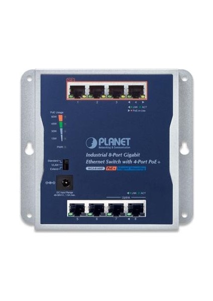 PL-WGS-814HP 8 Port Gigabit 4 Port Gigabit Poe+ 600W Endüstriyel Switch