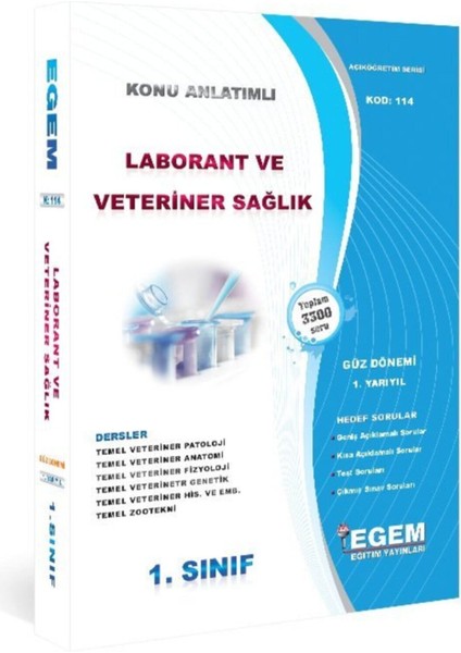 AÖF 1. Sınıf Laborant ve Veteriner Sağlık Konu Anlatımlı Soru Bankası-Güz Dönemi(1.yarıyıl)