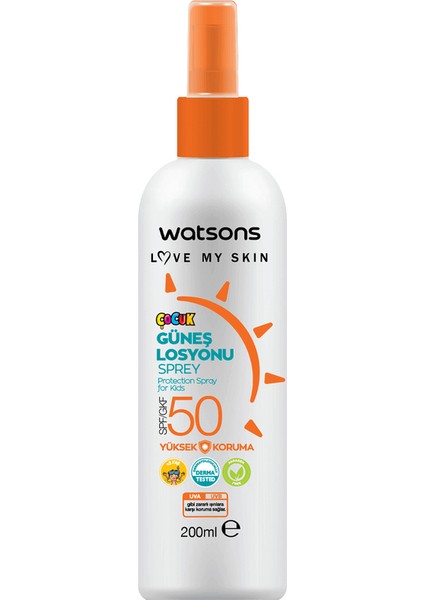 Çocuk Güneş Losyonu Sprey Spf 50 200 ml