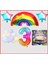 Gökkuşağı Yıldız Makaron Balon Banner Temalı 3 Yaş Doğum Günü Parti Seti 1