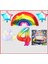 Gökkuşağı Yıldız Makaron Balon Banner Temalı 4 Yaş Doğum Günü Parti Seti 1