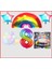 Gökkuşağı Yıldız Makaron Balon Banner Temalı 8 Yaş Doğum Günü Parti Seti 1