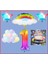 Bulutlu Gökkuşağı Yıldız Makaron Balon Banner Temalı 1 Yaş Doğum Günü Parti Seti 1
