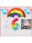 Gökkuşağı Yıldız Makaron Balon Banner Temalı 6 Yaş Doğum Günü Parti Seti 1