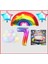 Gökkuşağı Yıldız Makaron Balon Banner Temalı 7 Yaş Doğum Günü Parti Seti 1