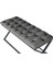 Varcera Gri Puf Çapraz Metal Ayaklı, Kapitoneli Chester Model Bench 4