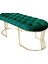 Gazzini Furniture Viego Gold Yeşil Puf Luxery Metal Gold Ayak Chester Model Yatak Ucu Bench 6