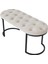 Gazzini Furniture Elisse Krem Bench Metal Ayaklı Kapitoneli Model Oval Puf 5