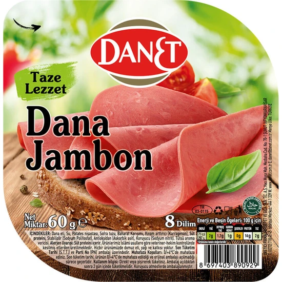 Danet Tadımlık Dilimli Dana Jambon 60 gr