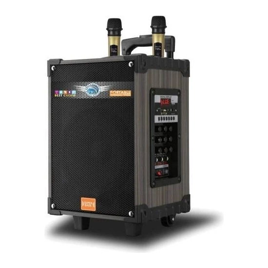 Ultratekno LT-910 Süper Bass Kumandalı Şarjlı Çift Mikrofonlu Hoparlör Sistemi Taşınabilir Amfi